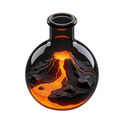 Lava Volcano Potion Bottle Icon - Magical Eruption