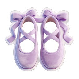 Lavender Ballet Shoes Icon | Cute Dance Slipper Design
