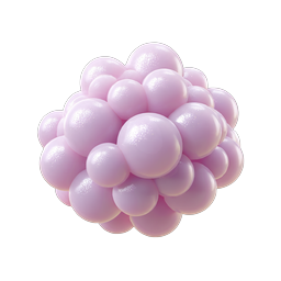 Lavender Bubble Cluster 3D Icon - Glossy Purple Spheres