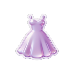 Lavender 3D Dress Icon - Elegant Fashion Sticker
