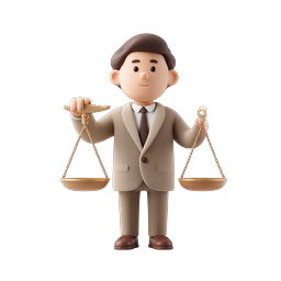 Lawyer Balance Scales 3D Clay Icon - Justice Symbol