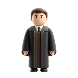 3D Lawyer Judge Character Icon - Legal Professional