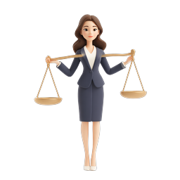 Female Lawyer Holding Justice Scale 3D Icon
