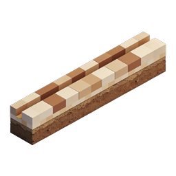 Layered Chocolate Bar 3D Icon - Realistic Confection