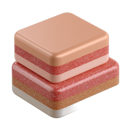 Layered Dessert Cake Icon - Sweet 3D Food Graphic