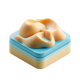 Schichtdessert-Gebäck-Icon - 3D Süßspeisen-Design