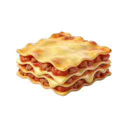 Layered Lasagna Icon - 3D Realistic Food Illustration