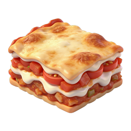 Layered Lasagna 3D Icon - Italian Pasta Food