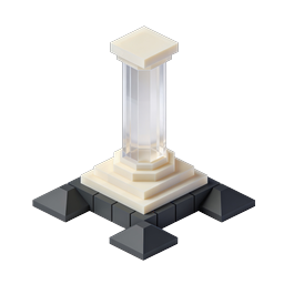 Isometric Layered Monument 3D Icon with Glass Column