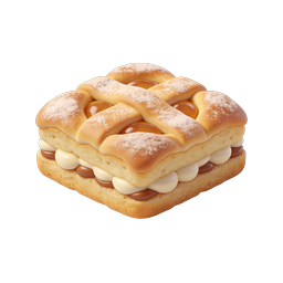 Layered Pastry Dessert with Lattice Top - 3D Food Icon