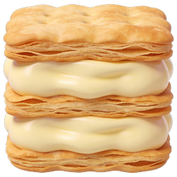 Layered Puff Pastry Dessert Icon | Golden Cream Stack