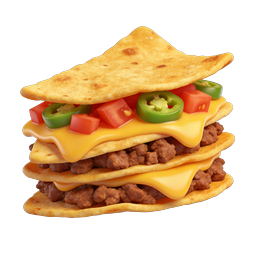Layered Quesadilla Icon - Mexican Food 3D Illustration