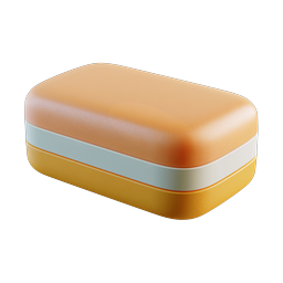 Layered Sandwich 3D Icon - Realistic Food Graphic