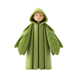 Leaf Cloak Character Icon - Nature Spirit 3D Design