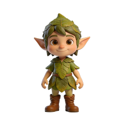 Adorable Leaf Elf Character 3D Clay-Style Icon
