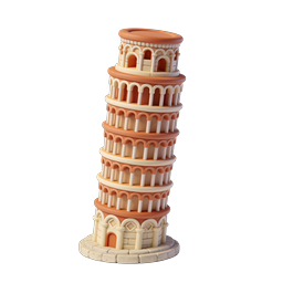 Stylized Leaning Tower of Pisa Icon for Travel and Education