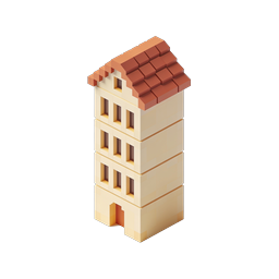 Icona 3D Voxel della Torre di Pisa - Monumento Turistico