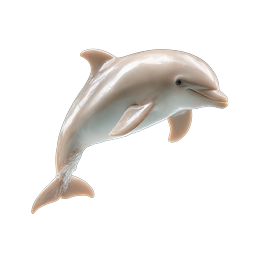 Leaping Dolphin 3D Icon | Clay-Style Marine Animal