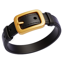 Premium Leather Belt with Gold Buckle Icon