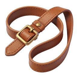 Brown Leather Belt with Gold Buckle Icon
