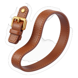 Premium Brown Leather Belt Icon | 3D Fashion Accessory