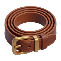 Premium Brown Leather Belt Icon - 3D Rendered Fashion Accessory