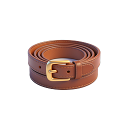Brown Leather Belt with Gold Buckle Icon