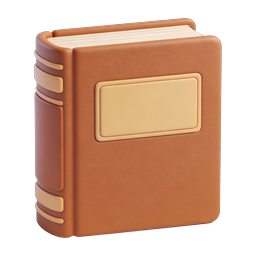 Leather Book Icon - 3D Rendered Hardcover