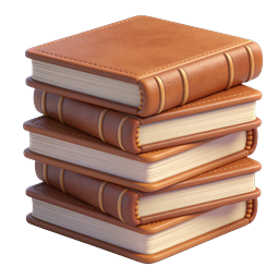 Stack of Leather-Bound Books Icon | 3D Clay Style