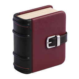 Realistic Leather-Bound Book Icon with Buckle Closure