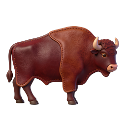 Leather Bull Icon - Premium 3D Animal Design