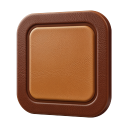 Premium Leather Button Icon | 3D Realistic Design