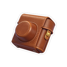 Brown Leather Camera Case Icon | Realistic 3D
