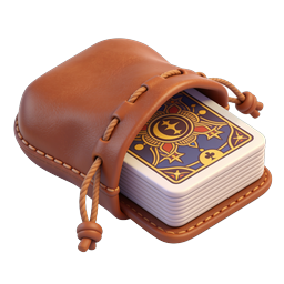 Leather Card Pouch Icon - 3D Rendered Playing Card Bag