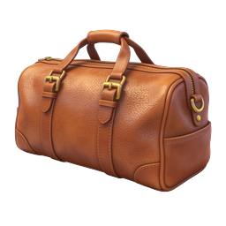 Brown Leather Duffle Bag Icon - 3D Travel Luggage