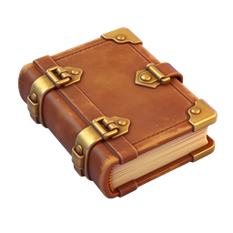 Antique Leather Grimoire Spellbook Icon | 3D RPG Asset