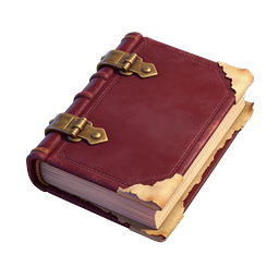 Realistic Leather Journal Book Icon with Brass Clasps