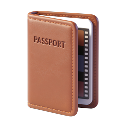 Icona passaporto in pelle | Documento di viaggio 3D realistico
