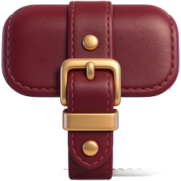 Realistic Burgundy Leather Satchel Bag Icon