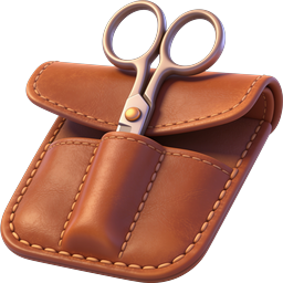 Leather Scissors Pouch - Realistic Crafting Tool Icon