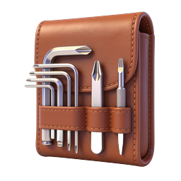 Brown Leather Tool Pouch Icon with Precision Tools