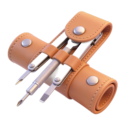 Leather Tool Pouch 3D Icon - Craft Tools Roll