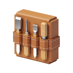 Leather Tool Roll Icon - 3D Voxel Crafting Tools