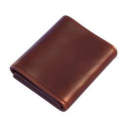Realistic Brown Leather Wallet Icon | 3D Money Icon