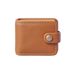 Realistisches Leder-Bifold-Portemonnaie Icon | 3D-Render