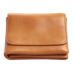 Realistic Orange Leather Wallet Icon for Finance Apps