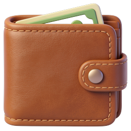 Brown Leather Wallet with Money - 3D Finance Icon