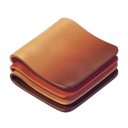 Premium Leather Wallet Stack Icon - 3D Rendered