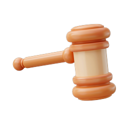 Legal Gavel 3D Icon | Justice & Law Symbol