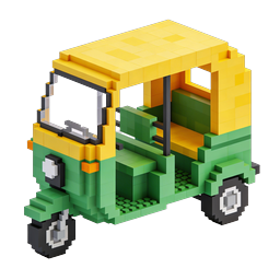 ไอคอน 3D รถตุ๊กตุ๊ก LEGO แบบ Isometric สำหรับแอปขนส่ง